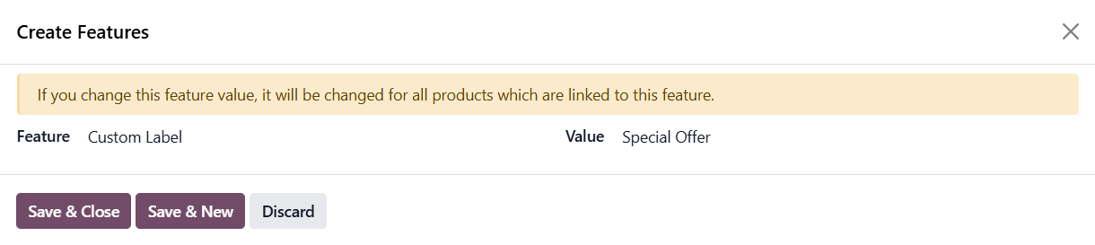 odoo product create features