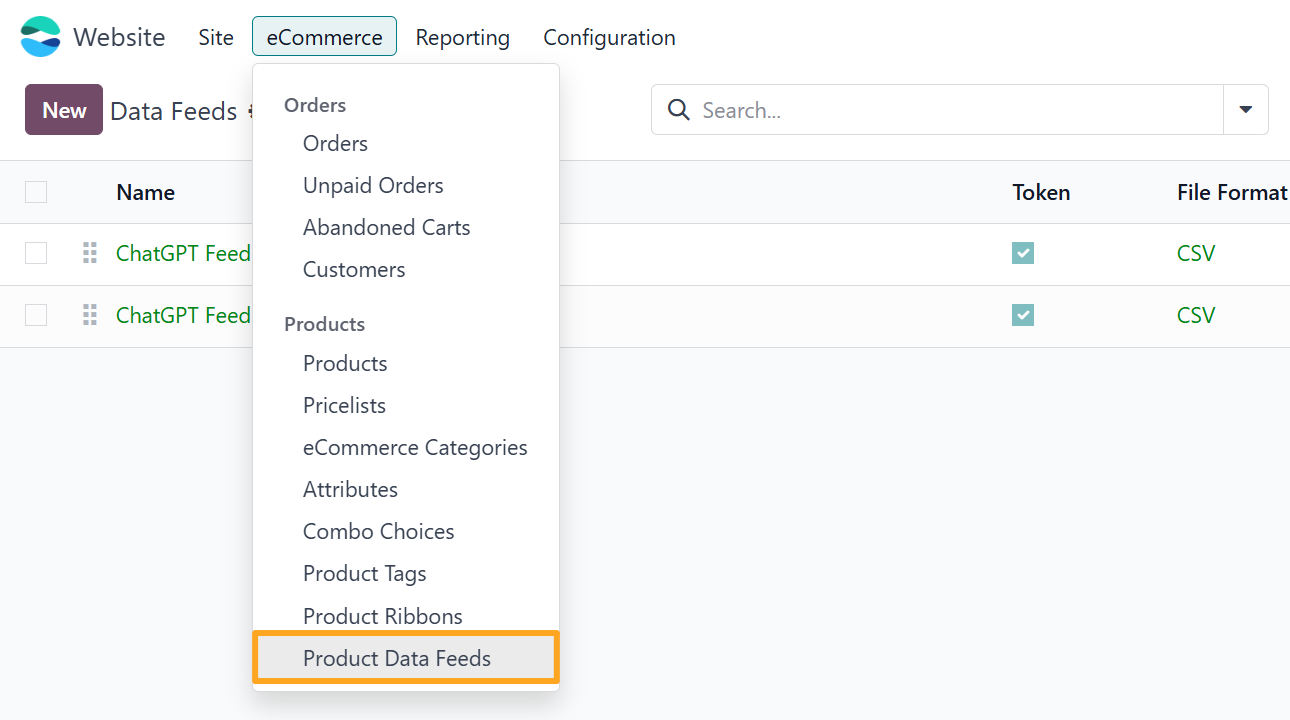 odoo chatgpt website ecommerce product data feeds