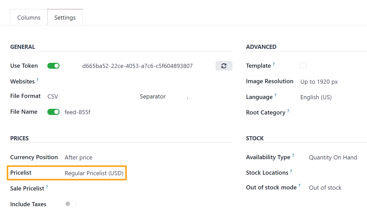odoo chatgpt product data feed prices