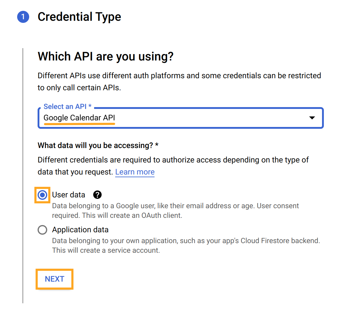 Створення облікових даних для Google API 