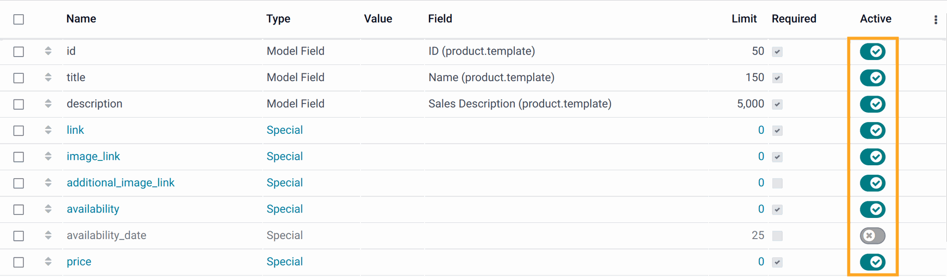 Data Feed Settings