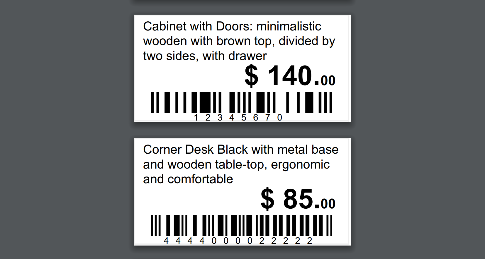 Odoo 15.0 dymo barcode product label 50 x 25 mm