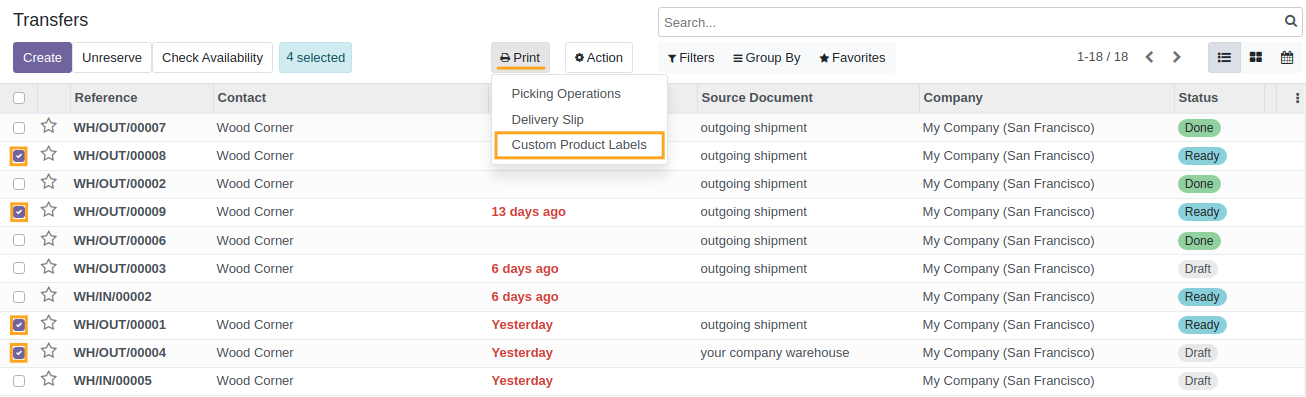 Odoo 15.0.0 Custom Product Labels in Stock configuration