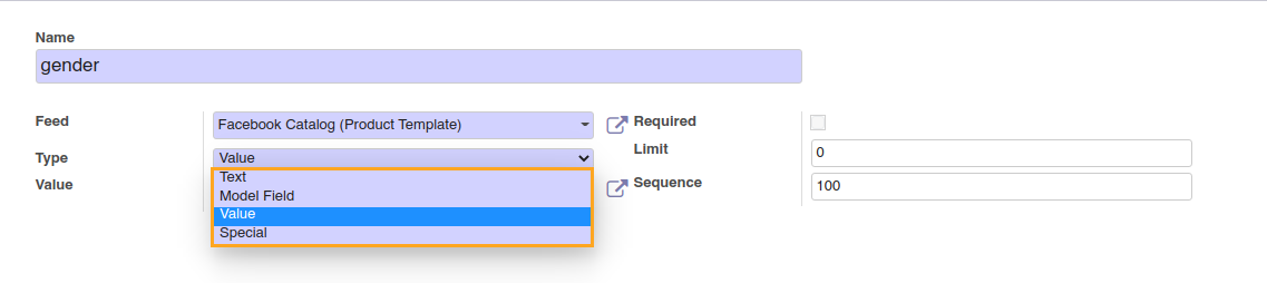 Odoo Facebook Catalog integration, Odoo Instagram Feed - column settings 17.0