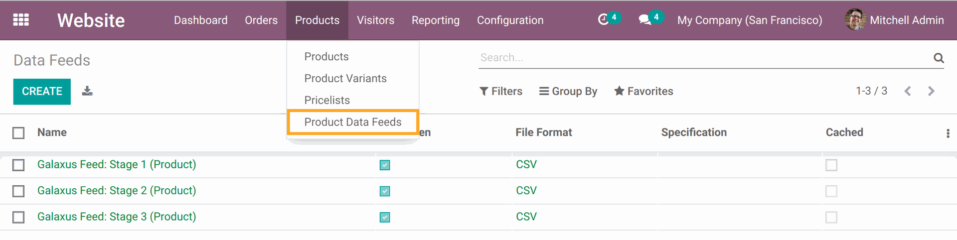 Odoo Digitec Galaxus product data feeds 15.0