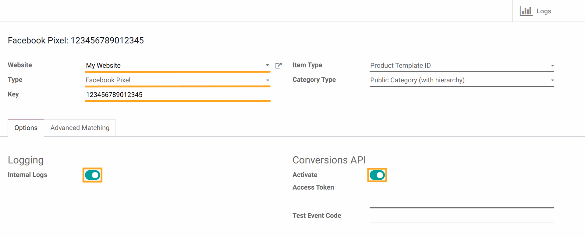 odoo facebook capi tracking service