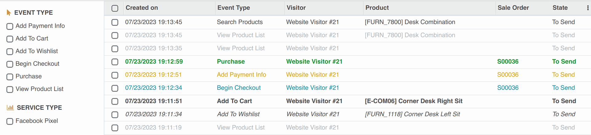 odoo facebook capi tracking logs