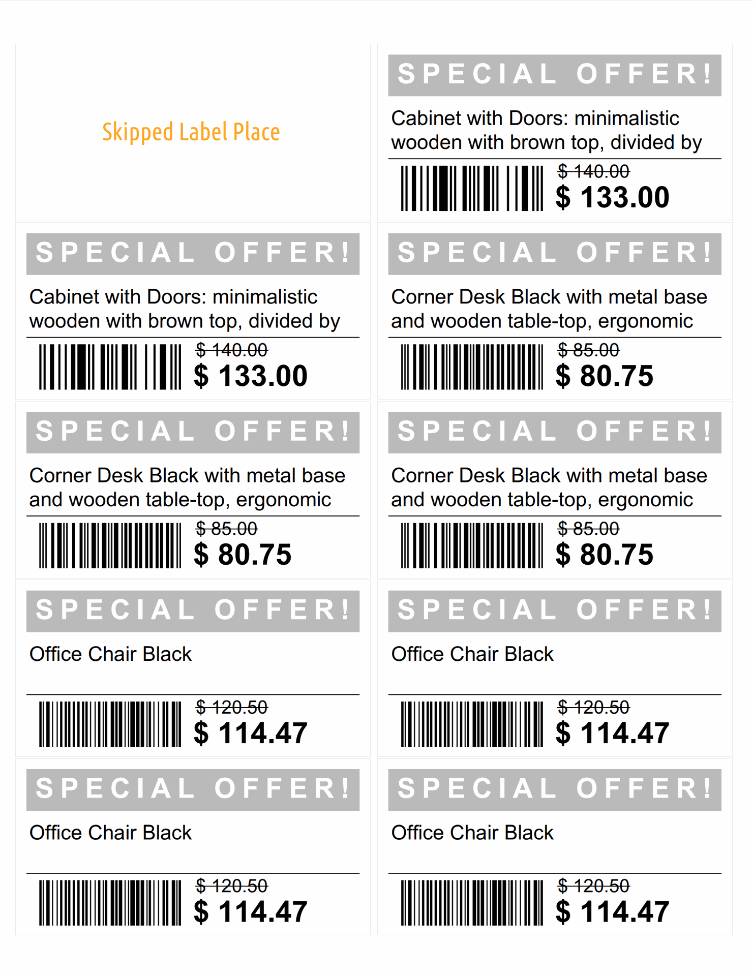 Odoo 17.0 us letter barcode product label 101 x 50 mm