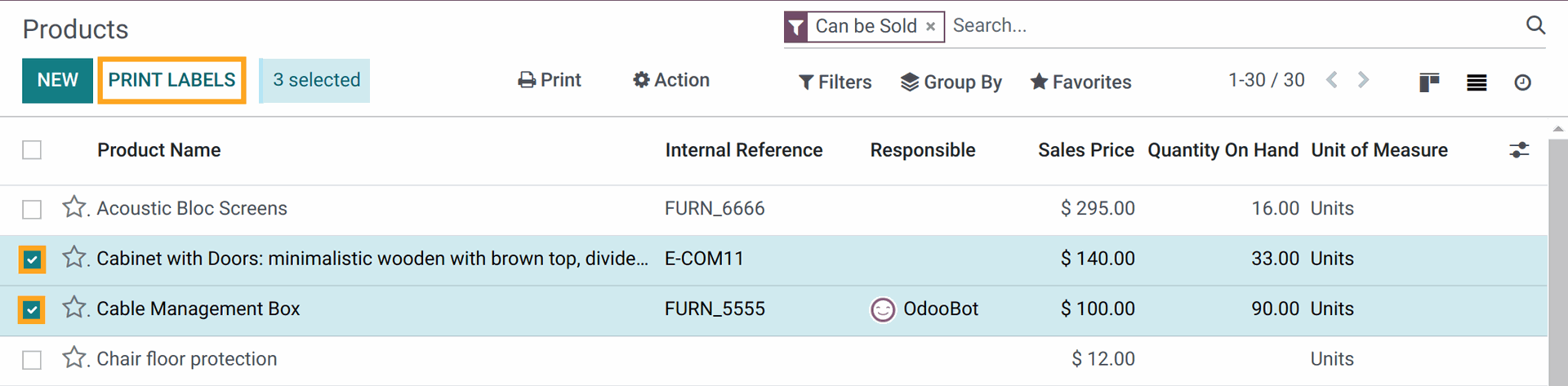 Odoo barcode labels printing in 16.0