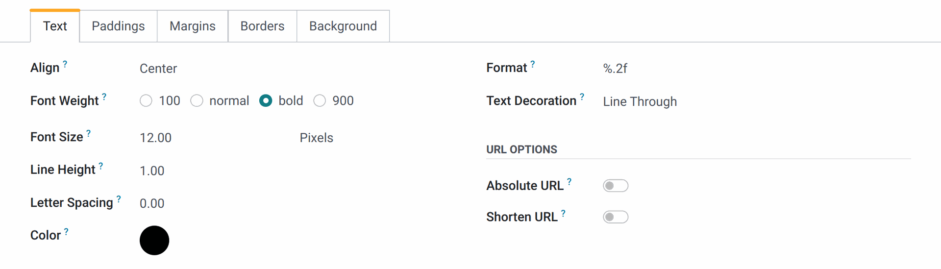 Odoo 17.0 label font and text settings