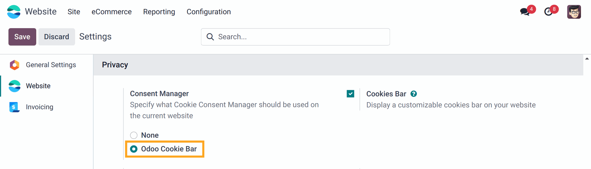 Odoo Cookie Banner activating in 17.0