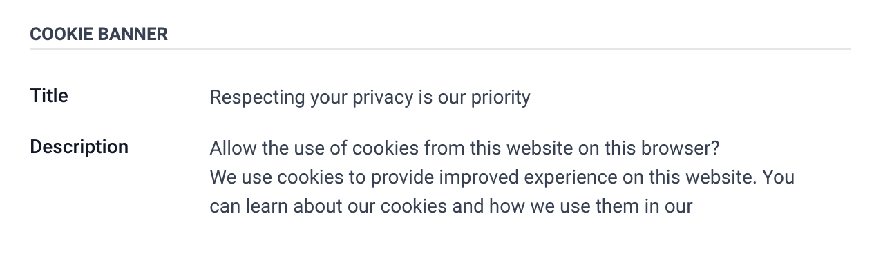 Odoo 17.0 Cookies Banner setting with cookie types